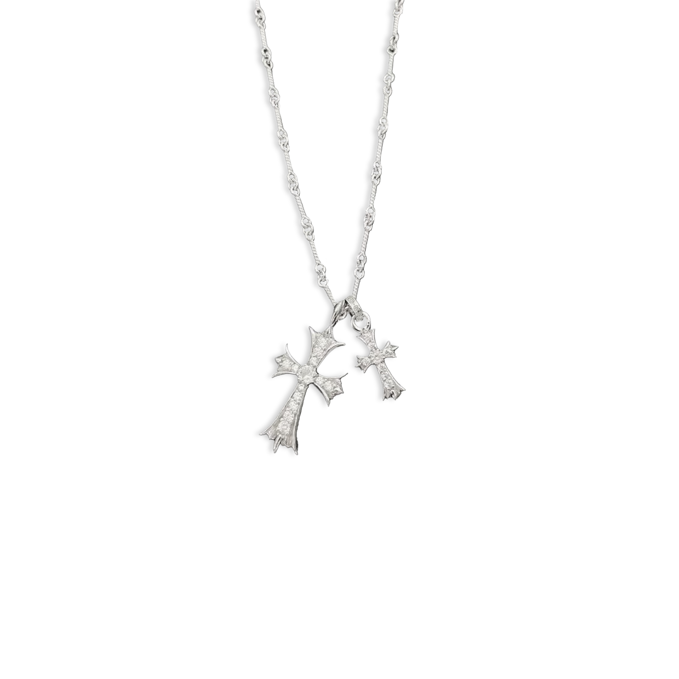 CHROME HEARTS DOUBLE CROSS NECKLACE